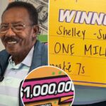 Shelley Suttles, um vencedor da loteria de um milhão de dólares, sorri.