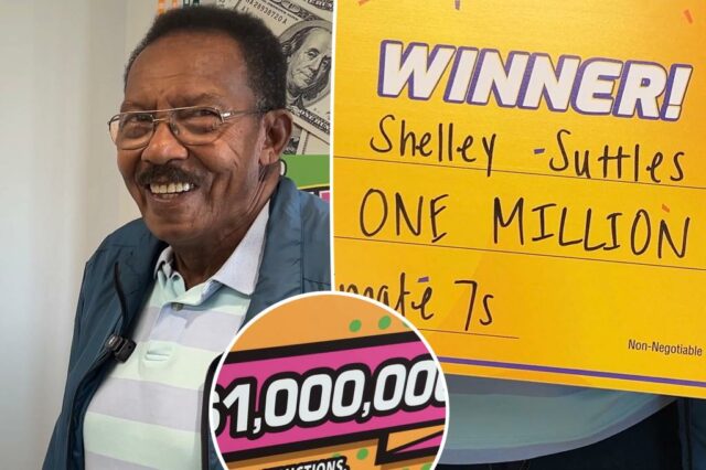Shelley Suttles, um vencedor da loteria de um milhão de dólares, sorri.