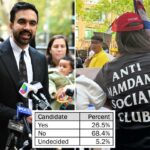 O candidato a prefeito de Nova York, Zohran Mamdani, falando em uma entrevista coletiva com bebês e novos pais ao seu redor.
