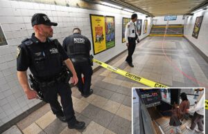 Menina encontrada abandonada na estação de metrô de Nova York durante a hora do rush matinal Policiais da NYPD investigando uma estação de metrô depois que um bebê recém-nascido foi encontrado abandonado.