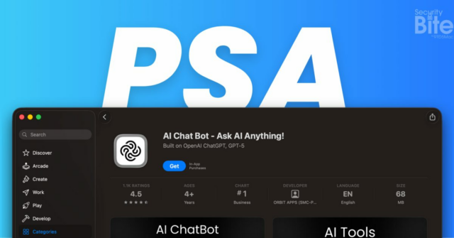 Mordida de segurança: cuidado com os clones incompletos do ChatGPT mac app store clonar privacidade falsa apple security ybite
