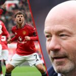 Mason Mount comemora durante a partida da Premier League entre o Manchester United e o Sunderland em Old Trafford em 2025 em Manchester, Inglaterra.