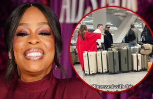 Niecy Nash Shot reunindo 10 malas de viagem no terminal de voo para reclamação de seguro de bagagem Niecy Nash bagagem getty 1