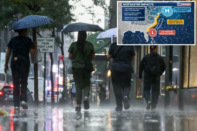 Nor'easter poderoso ameaça o próximo fim de semana na costa leste com chuva, ventos fortes

