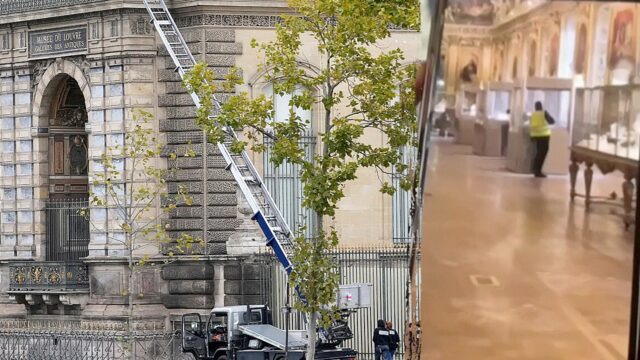 Novo vídeo supostamente mostra ladrões do Louvre em ação durante assalto descarado durante o dia

