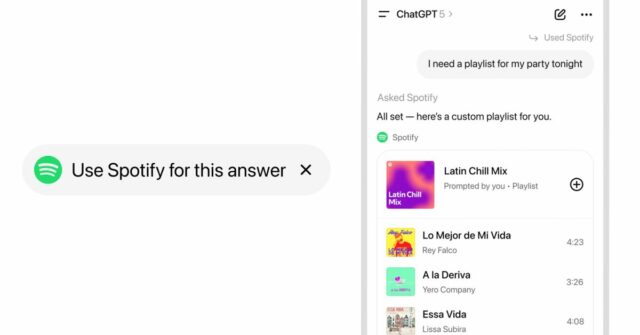 O ChatGPT pode atualmente se conectar com várias aplicações, consistindo em Spotify, Canva e Figma 

