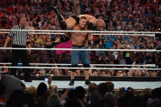 john cena and the rock at wrestlemania xxviii match