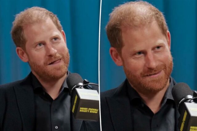 O Príncipe Harry experimenta o sotaque americano em um momento O Príncipe Harry experimenta o sotaque americano em um momento estranho de podcast: ‘Eu pedi baguetes com molho ranch’