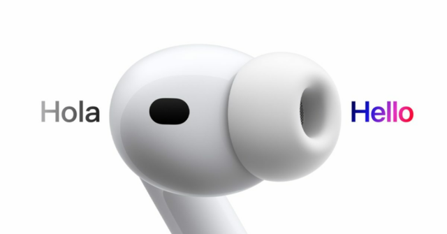 O atributo de tradução ao vivo do AirPods novíssimo, também lida com o AirPods Pro 2 e AirPods 4 

