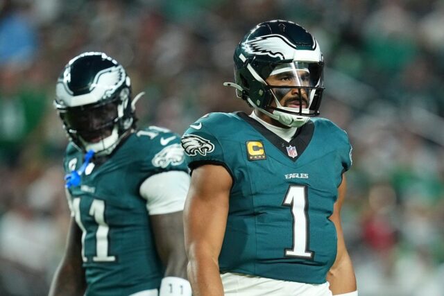Philadelphia Eagles QB Jalen Hurts and WR A.J. Brown