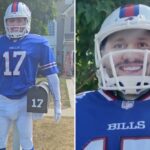 O fã do Bills fez uma caixa de correio em tamanho real deste Buffalo - e ele até fala