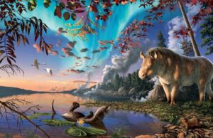 O fóssil do Ártico é o tipo de rinoceronte mais ao norte já descoberto Esqueleto fóssil parcial de rinoceronte na mesa