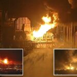 O incêndio maciço começa na refinaria de petróleo da Califórnia, enquanto os moradores sentem a área de explosão: 'Pensei que fomos nucled'