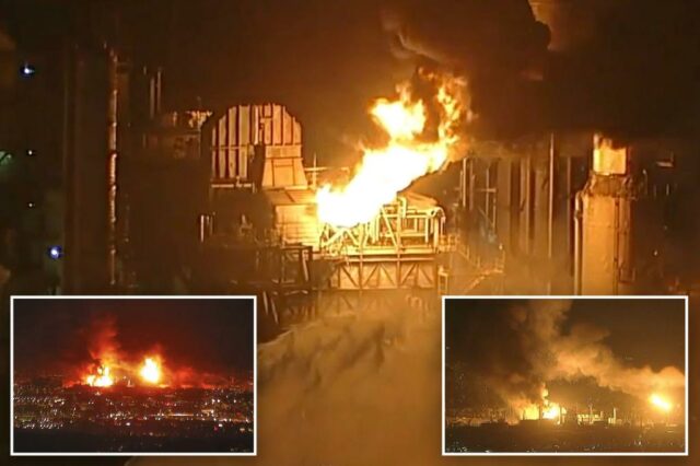 O incêndio maciço começa na refinaria de petróleo da Califórnia, enquanto os moradores sentem a área de explosão: 'Pensei que fomos nucled'

