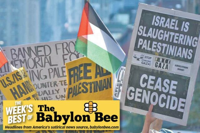 O melhor da Babylon Bee: Pessoas que pediram cessar-fogo denunciam cessar-fogo

