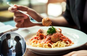 O namorado faísca de reação depois de apoiar secretamente o espaguete da namorada O namorado faísca de reação depois de apoiar secretamente o espaguete da namorada