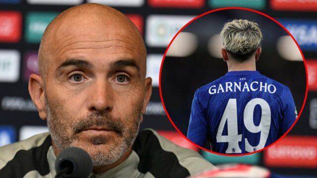 A ex -estrela do Manchester United, Alejandro Garnacho, durante a partida da Liga dos Campeões entre Chelsea e Benfica em Stamford Bridge em 2025 em Londres, Inglaterra.