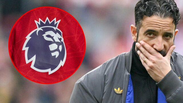 Ruben Amorim parece desanimado durante a partida da Premier League entre Brentford e Manchester United no Gtech Community Stadium em 2025 em Brentford, Inglaterra.