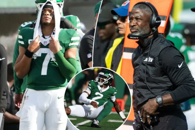 Os jatos permanecem sem vitória após uma derrota feia para os Panteras com a polêmica do QB se formando

