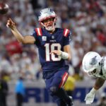 New England Patriots quarterback Drake Maye