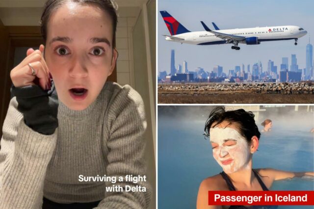 Passageira da Delta pensou que iria se ‘mijar’ quando o avião fosse forçado a fazer um pouso de emergência na Islândia

