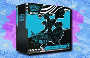 Pokémon TCG Black Screw Elite Fitness instrutor Box acidentes ao preço de mercado na Amazon Victini - 172/086 em fundo rosa