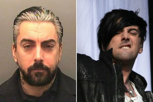 Mugshot do cantor de rock britânico Ian Watkins.