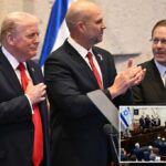 Presidente Trump aclamado como um 'colosso' e 'gigante da história judaica' durante discurso no parlamento israelense