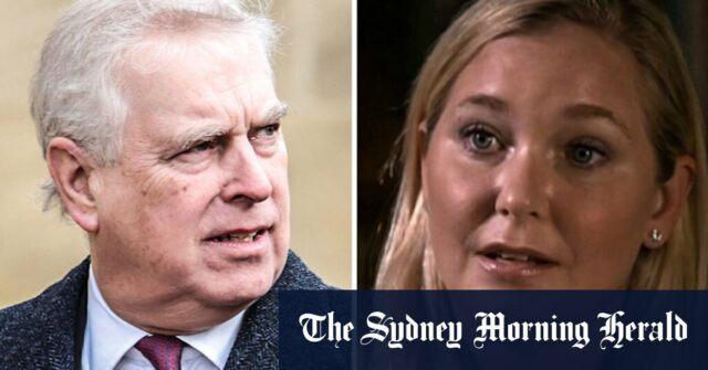 Virginia Giuffre, com uma foto sua quando adolescente, foi uma das vítimas mais conhecidas do desgraçado financista Jeffrey Epstein.