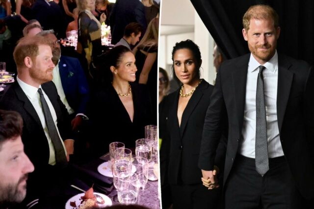 Príncipe Harry agarra a bunda de Meghan Markle em atrevido PDA no tapete vermelho

