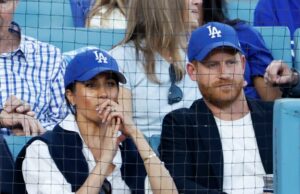 Príncipe Real Harry e Meghan Markle Joy Dodgers no Globe Collection Video Game 4 Gettyimages-2243888161616-Megan.jng.