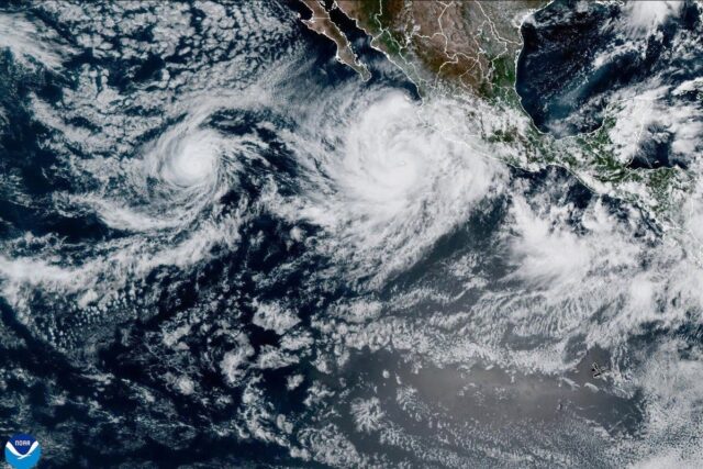 Priscilla aprimora o ciclone da costa do México 

