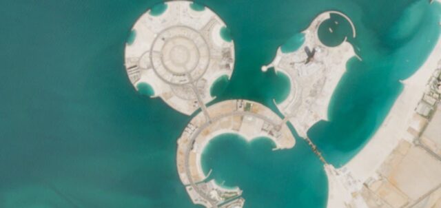Programa de Fotos de Satélite Desenvolvimento de Hotel Man-Made Island no Golfo Pérsico 

