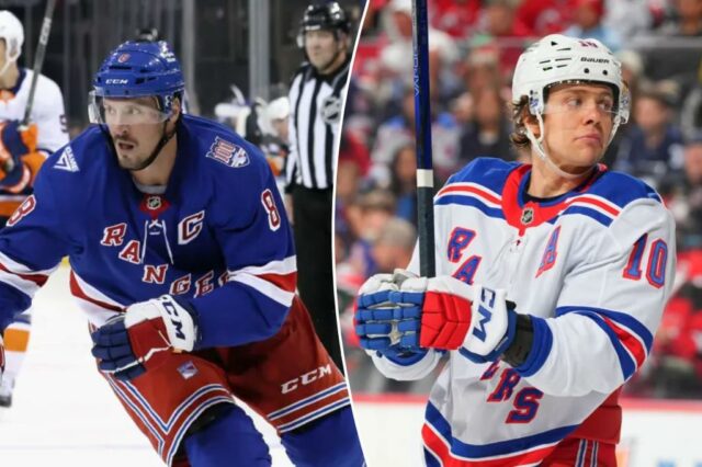 JT Miller patina contra o New York Islanders no Madison Square Garden em 25 de setembro de 2025 na cidade de Nova York. 