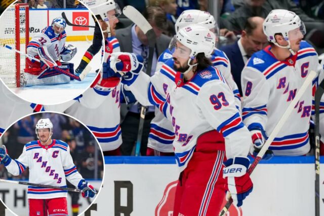 Rangers vence Canucks e quebra uma seqüência de três derrotas Rangers vence Canucks e quebra uma seqüência de três derrotas consecutivas no retorno de JT Miller em Vancouver