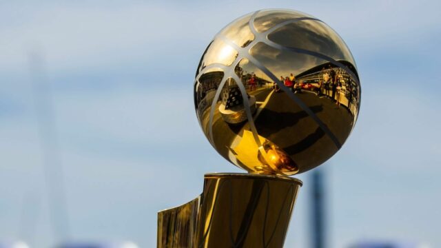 Recursos: Design do logotipo do prêmio para voltar à quadra das finais da NBA 

