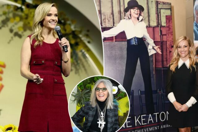 Reese Witherspoon presta homenagem emocionante no palco à mentora Diane Keaton em evento de Los Angeles


