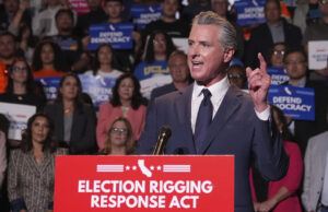 Represente isto: tempos drásticos e medidas drásticas chegam à Califórnia Desenho animado de Mike Luckovich