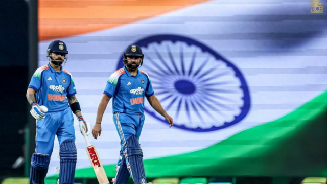 Rohit Sharma, a invencibilidade de Virat Kohli ajuda a Índia Rohit Sharma, a invencibilidade de Virat Kohli ajuda a Índia a vencer por 9 portões