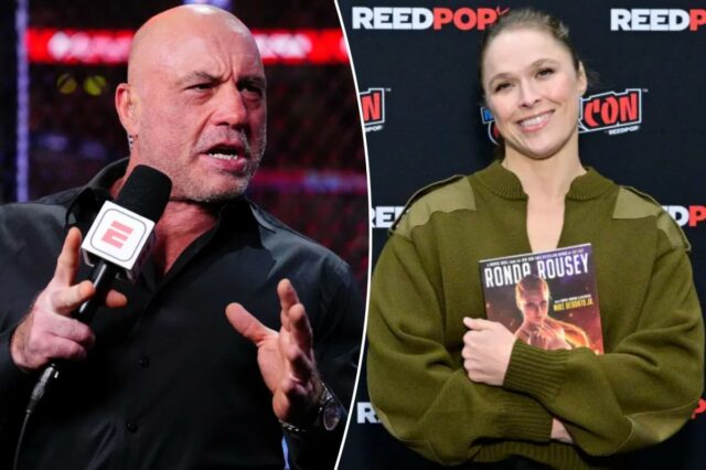 Ronda Rousey deixa claro seu desdém por Joe Rogan com Ronda Rousey segurando sua história em quadrinhos