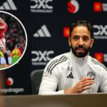 Ruben Amorim na conferência de imprensa Man UTD.