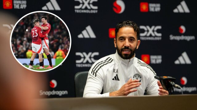Ruben Amorim na conferência de imprensa Man UTD.
