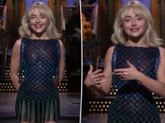 Sabrina Carpenter brinca sobre imagem provocativa no monólogo do ‘SNL’: ‘Estou sexualmente carregada’ Sabrina Carpenter brinca sobre imagem provocativa no monólogo do 'SNL': 'Estou sexualmente carregada'