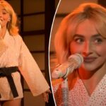 Sabrina Carpenter lança a bomba F - duas vezes - durante apresentação ao vivo de 'SNL'