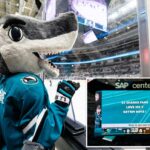 O San Jose Sharks Jumbotron exibindo