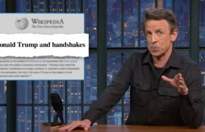Seth Meyers critica Trump por ter uma página inteira da Wikipédia dedicada à sua técnica de aperto de mão | Vídeo Jogar