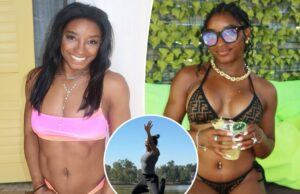Simone Biles aparentemente confirma a plástica nos seios com uma postagem atrevida nas redes sociais Simone Biles aparentemente confirma a plástica nos seios com uma postagem atrevida nas redes sociais