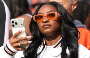 Simone Biles impressiona de branco para o videogame Bears Away da outra metade de Jonathan Owens simonebiles-IG