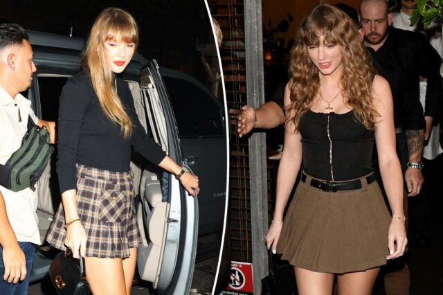Taylor Swift possui essas minissaias Miu Miu em múltiplos

