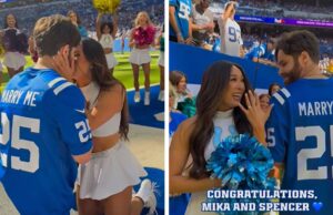 Torcedor do Colts fica noivo depois que BF entra furtivamente na área, sugere durante o videogame da NFL 101325_colts_cheer_proposal_kal